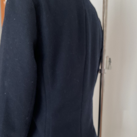 Banana Republic Navy Blue Double Breasted Wool Pea Coat with Gold Buttons - Picture 5 of 12
